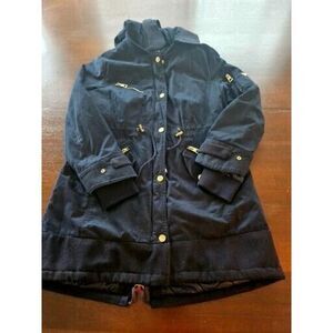 Guess Double Layer Parka Coat Jacket Navy Gold hardware Medium‎